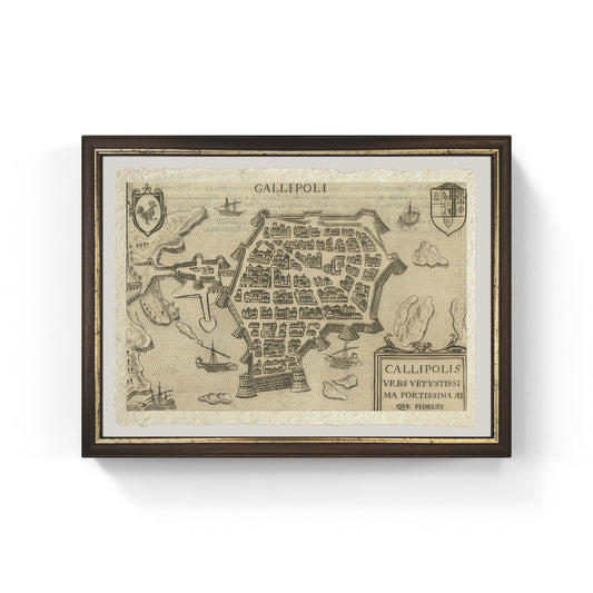 Map of the ancient city of Gallipoli by Pietro Bertelli