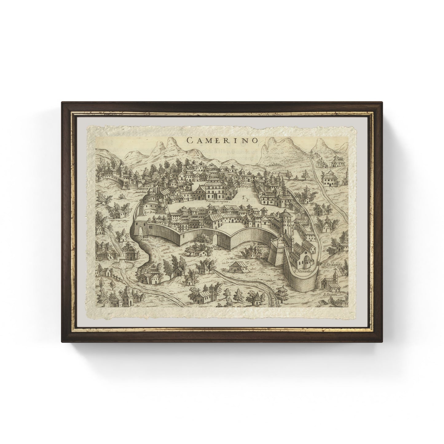 Map of the ancient city of Camerino by Pietro Bertelli