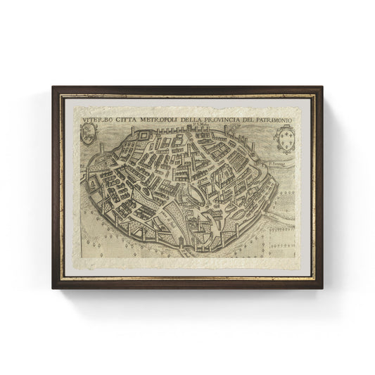 Map of the ancient city of Viterbo by Pietro Bertelli