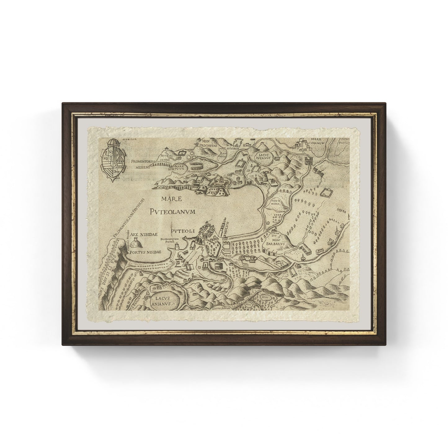 Mare Puteolanum, map of ancient Pozzuoli, by Pietro Bertelli