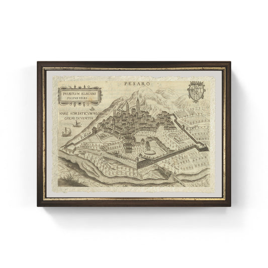 Map of the ancient city of Pesaro by Pietro Bertelli