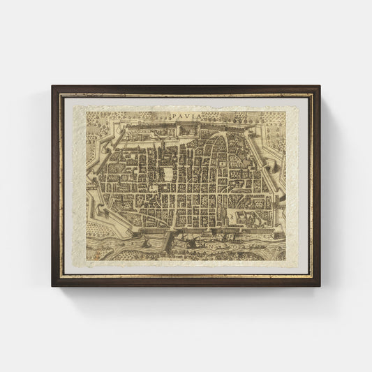 Map of the ancient city of Pavia by Pietro Bertelli