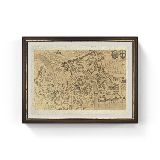 Map of the ancient city of Verona by Pietro Bertelli