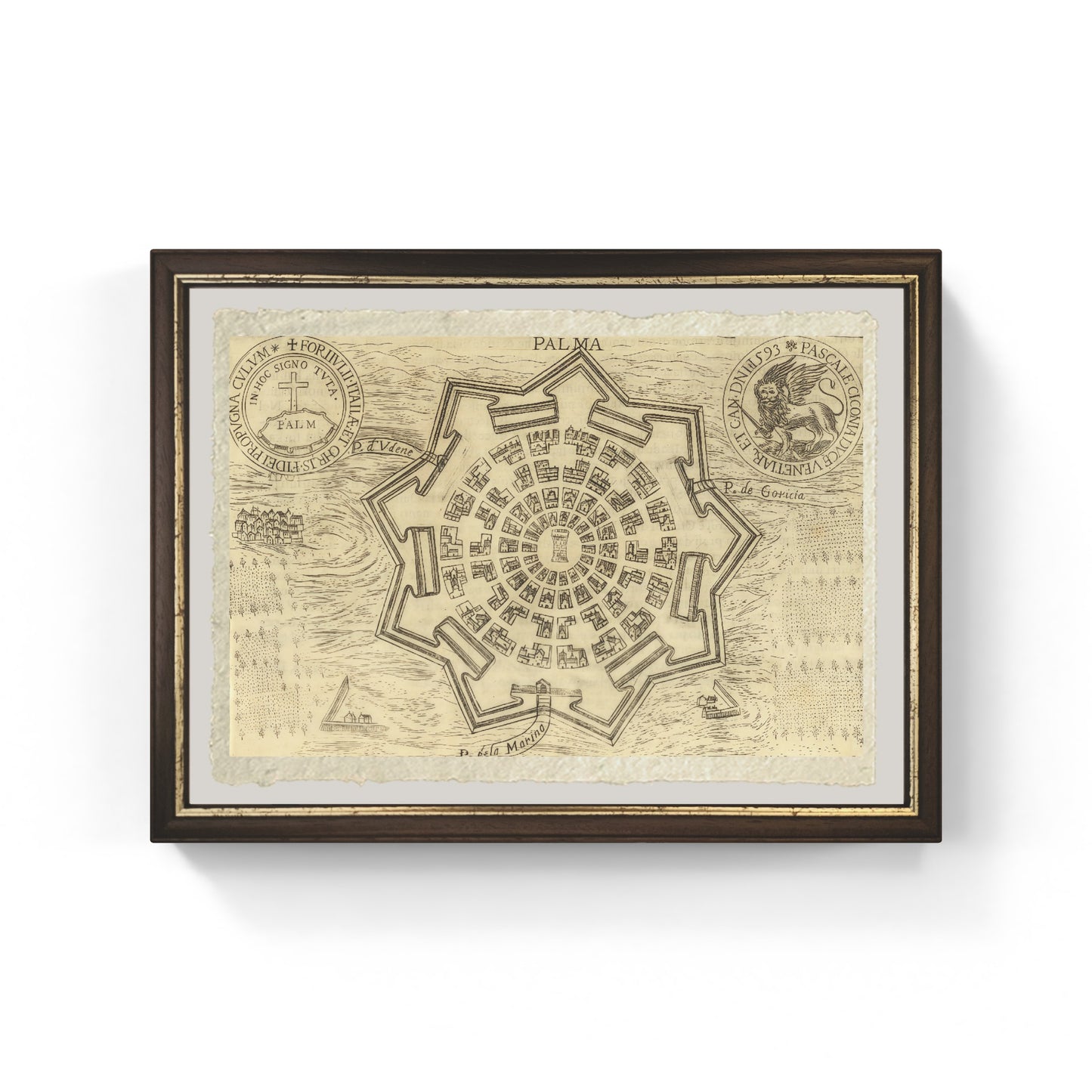 Map of the ancient city of Palmanova by Pietro Bertelli