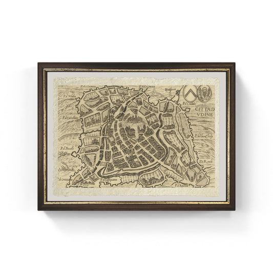 Map of the ancient city of Udine by Pietro Bertelli