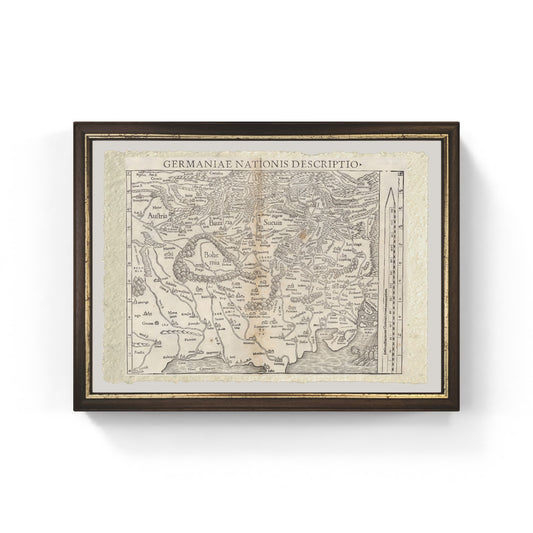 Important woodcut map of the Holy Roman Empire by Sebastian Münster