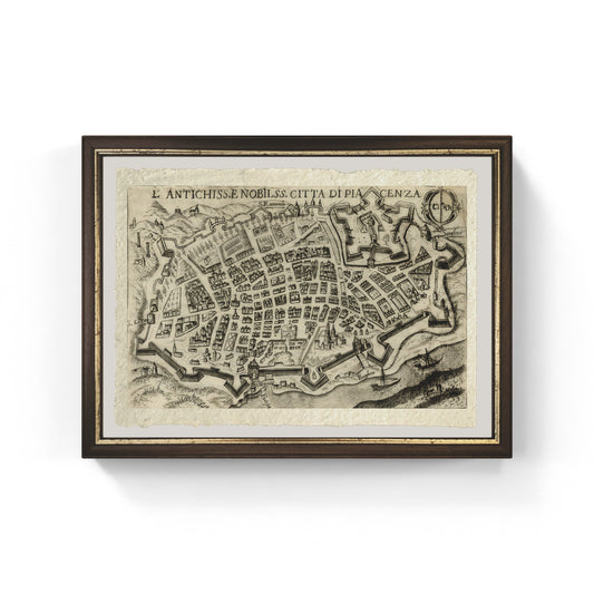 Map of the ancient city of Piacenza by Pietro Bertelli