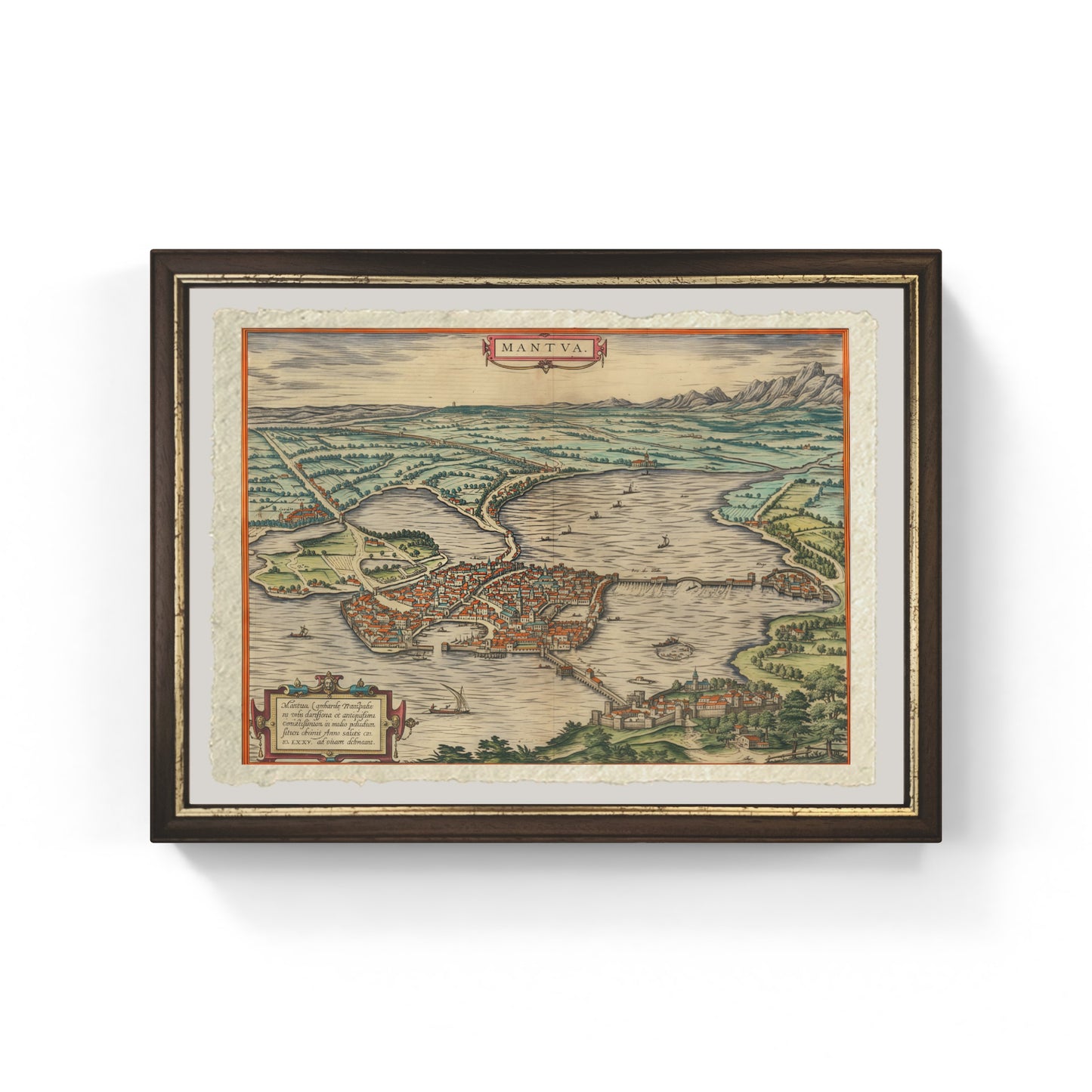 Map of ancient Mantua by Georg Braun and Frans Hogenberg