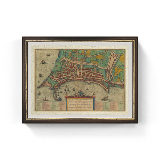 Map of ancient Ancona by Georg Braun and Frans Hogenberg