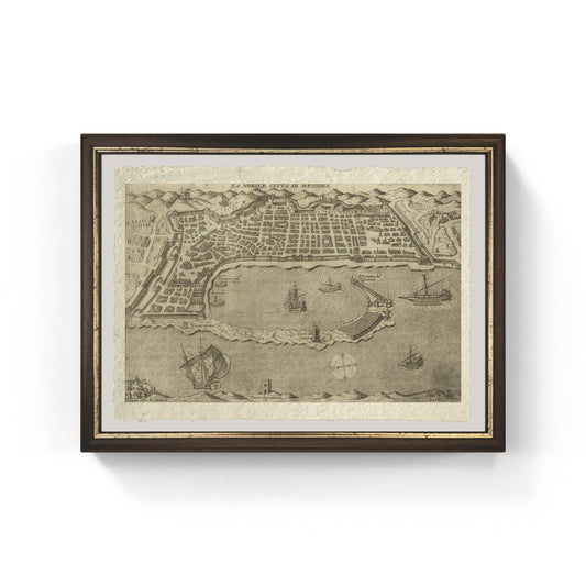 Map of the ancient city of Messina by Pietro Bertelli