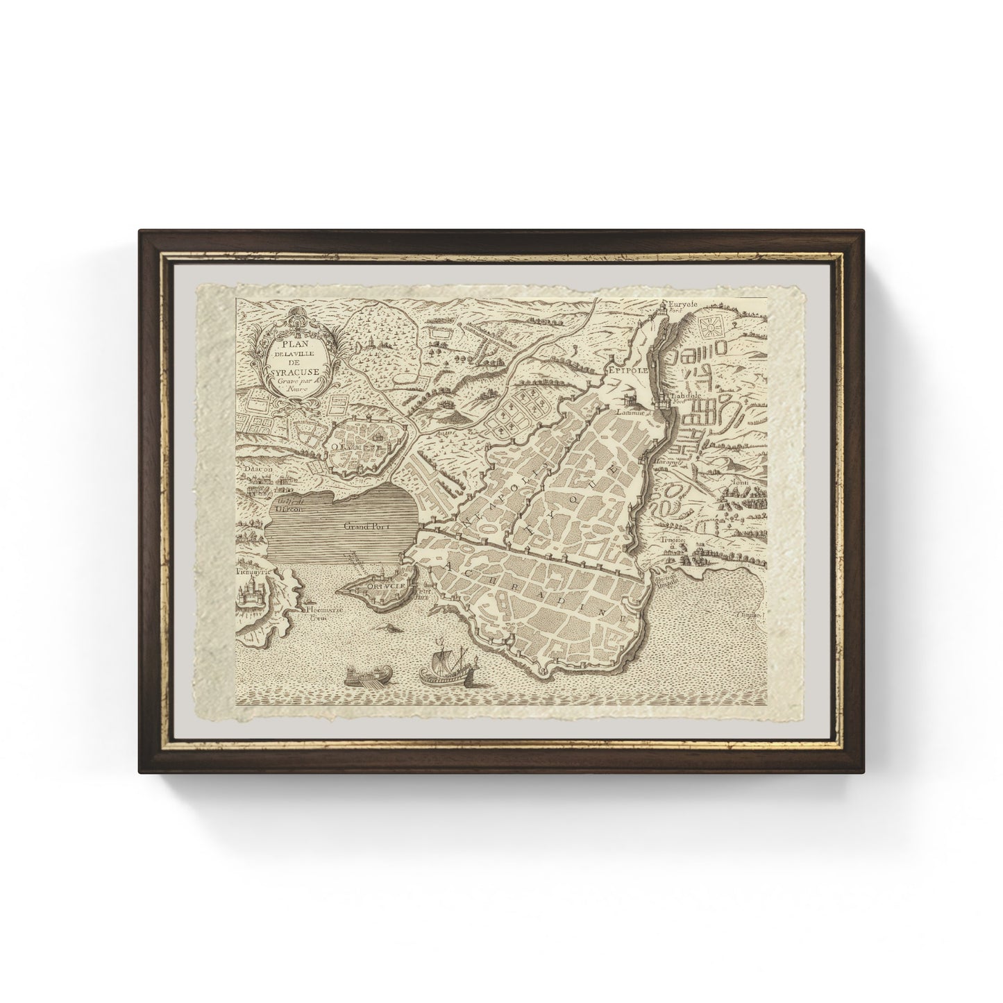 Pianta dell'antica città di Siracusa di Joannem Faure