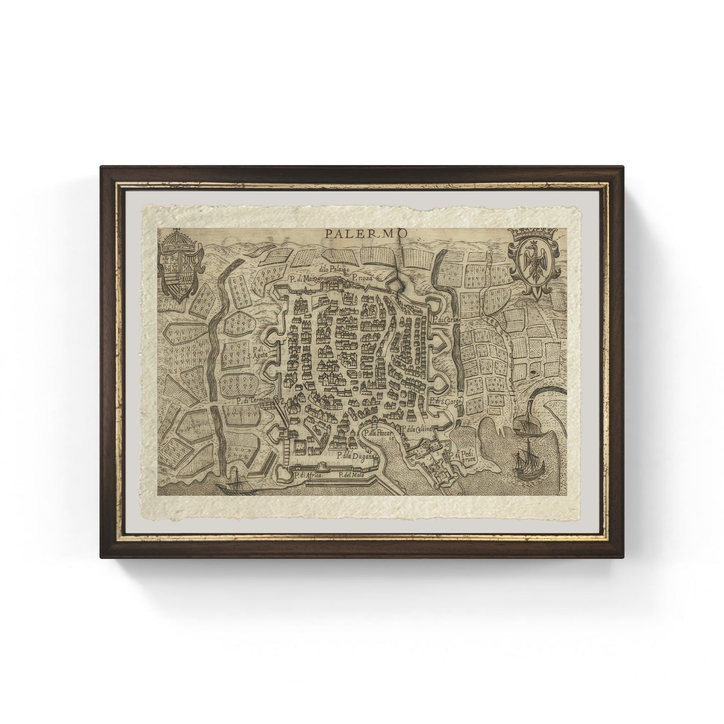 Map of Palermo in the early 1600s by Pietro Bertelli