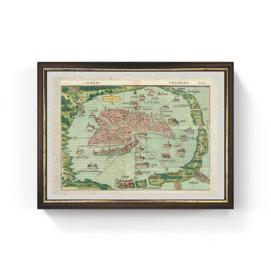 Map of Venice and Murano in 1534 by Benedetto Bordone