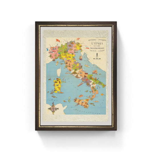 Map of Italy and its typical products