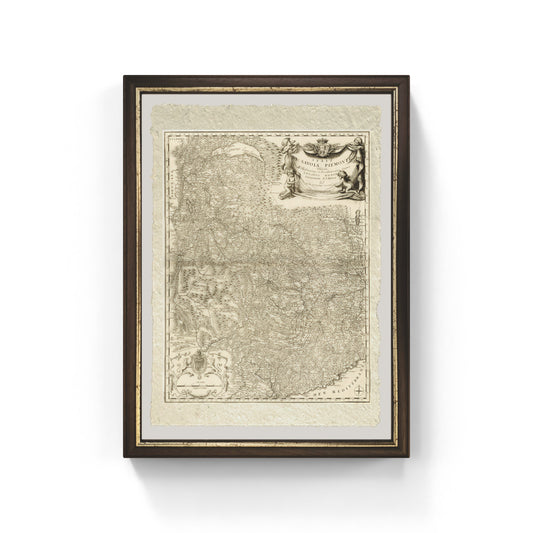 Detailed map of Piedmont and the States of Savoy by Vincenzo Maria Coronelli