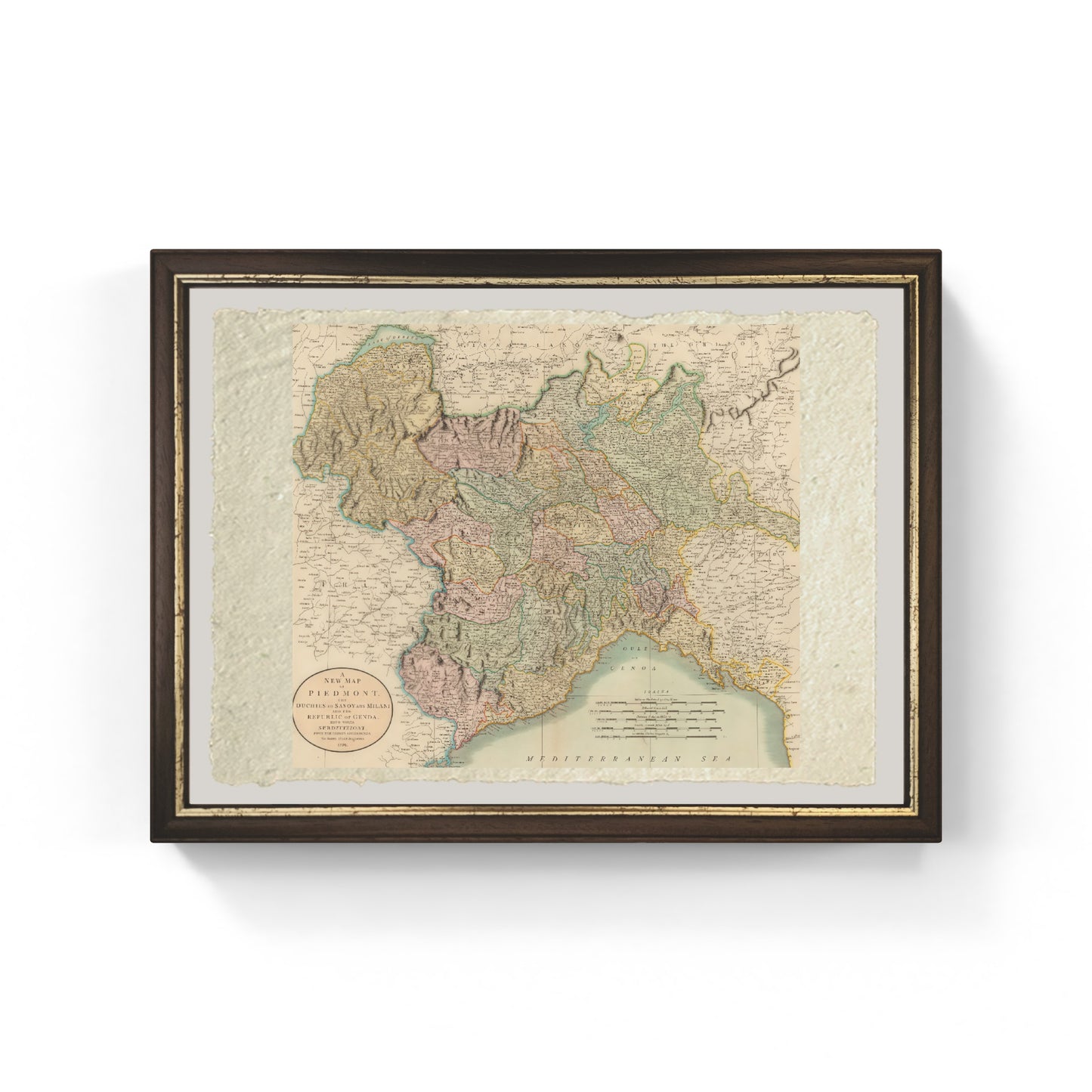 Mappa dei Ducati di Savoia, Milano e Repubblica di Genova di John Cary