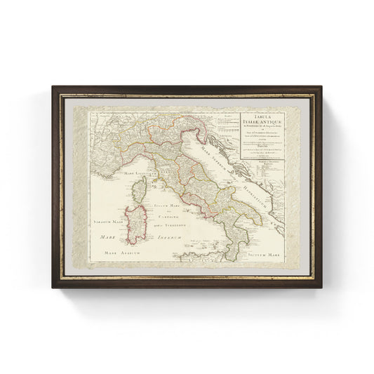 Rare map of Roman Italy with the Augustan regions by Philippe Buache