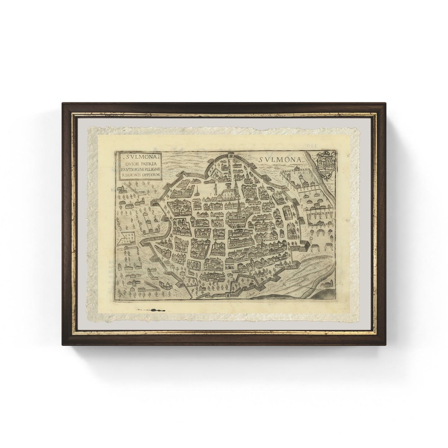Map of ancient Sulmona by Pietro Bertelli