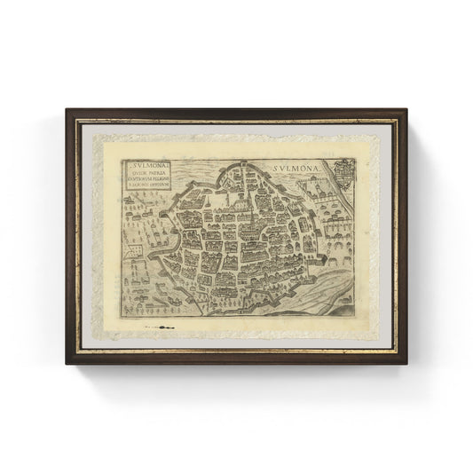 Map of ancient Sulmona by Pietro Bertelli