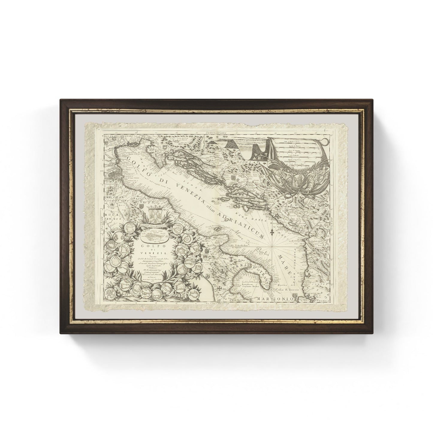 Map of the Gulf of Venice in 1688 by Vincenzo Maria Coronelli