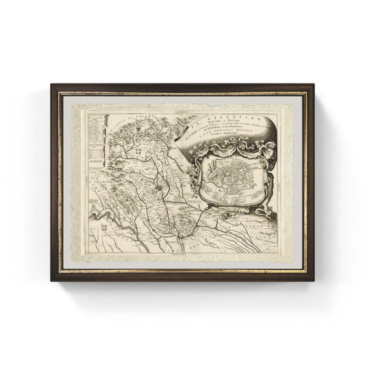 Map of ancient Vicenza and the surrounding area by Vincenzo Maria Coronelli