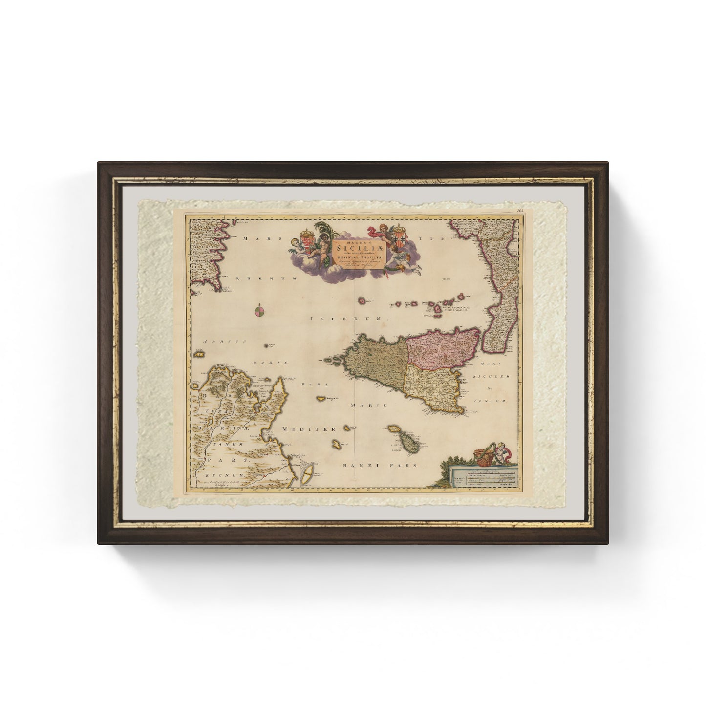 Map of the Kingdom of Sicily with surrounding islands by Nicolaes Visscher I