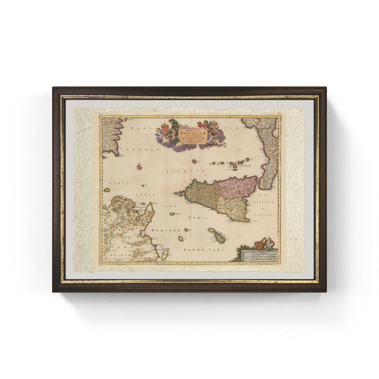Map of the Kingdom of Sicily with surrounding islands by Nicolaes Visscher I