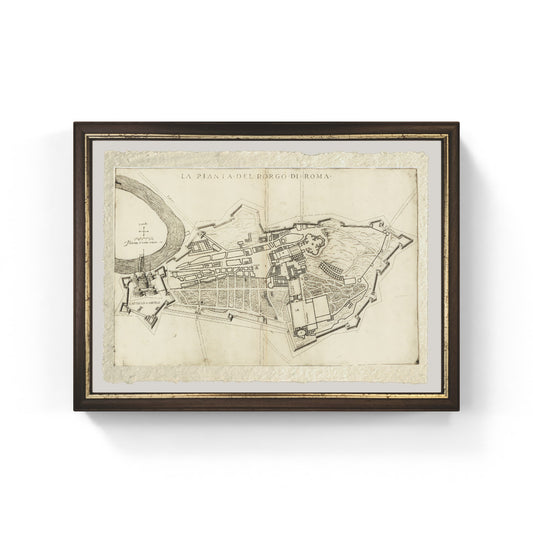 Map of the ancient Borgo Pio district of Rome
