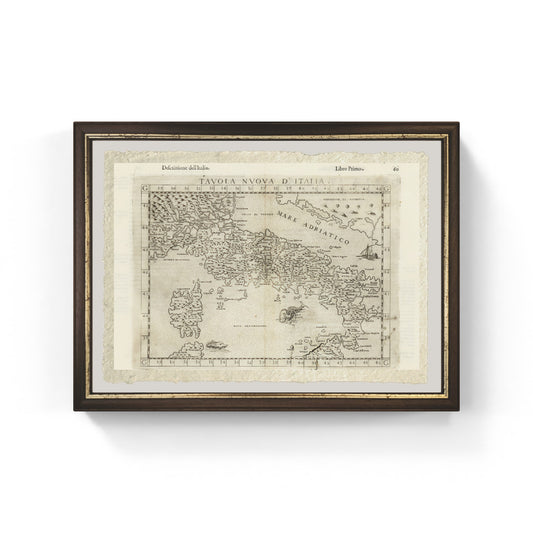 Ancient Map of Italy by Girolamo Ruscelli