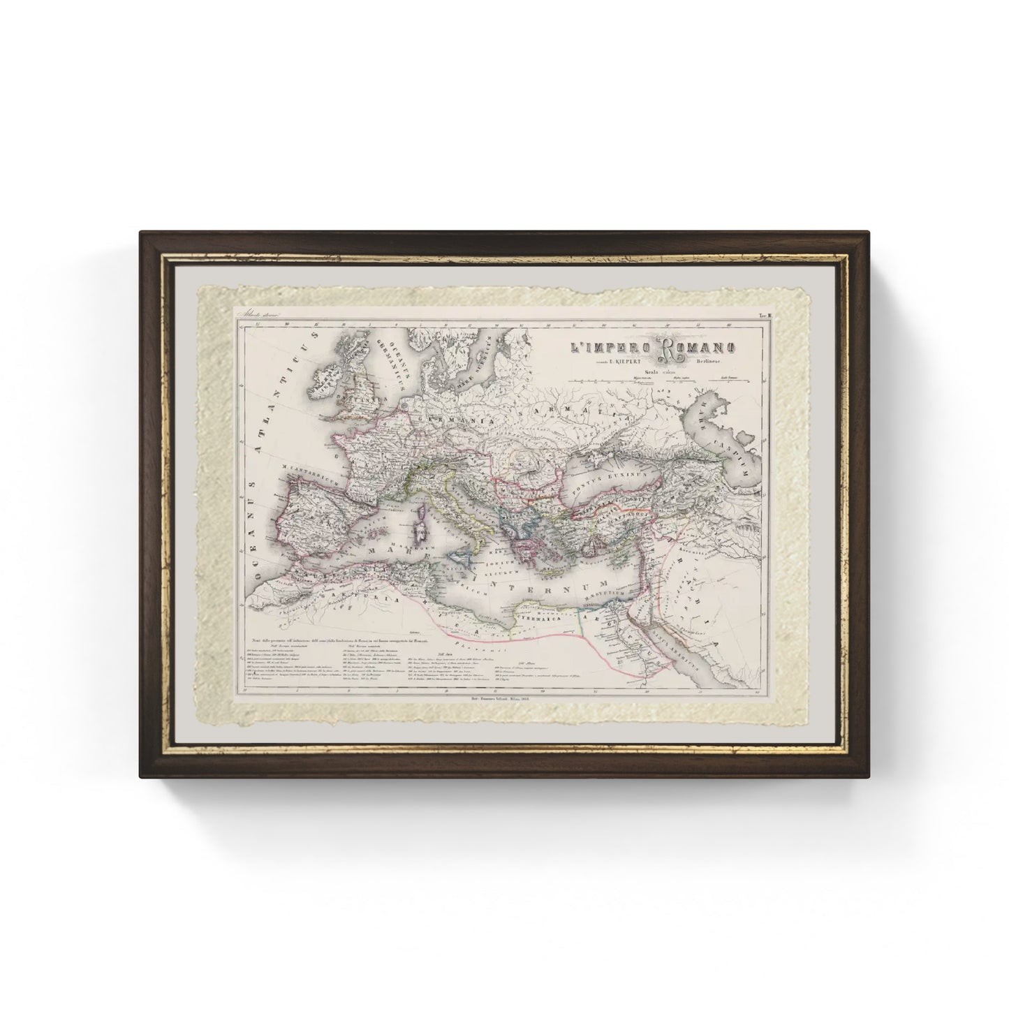 Impero romano massima espansione di Vallardi e Kiepert