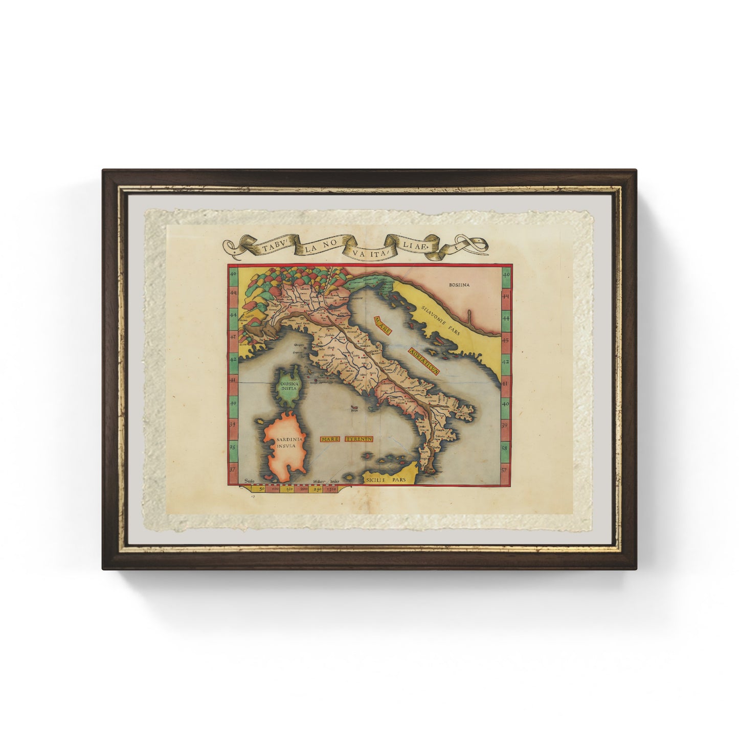 Mappa moderna dell'Italia di Lorenz Fries