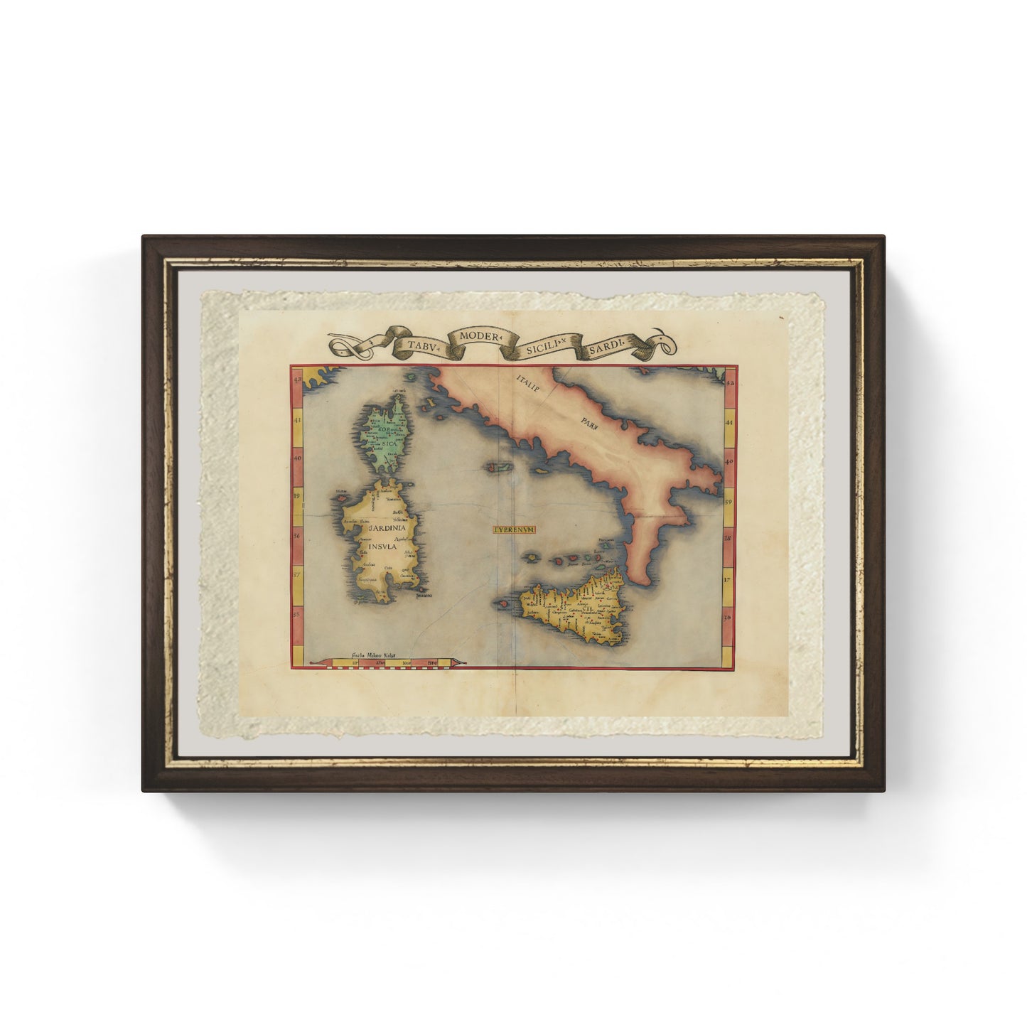Map of Sicily and Sardinia by Lorenz Fries