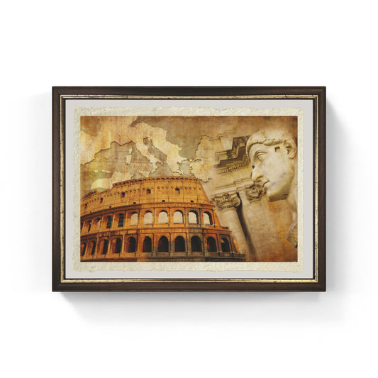 Map of the Roman Empire with Colosseum 