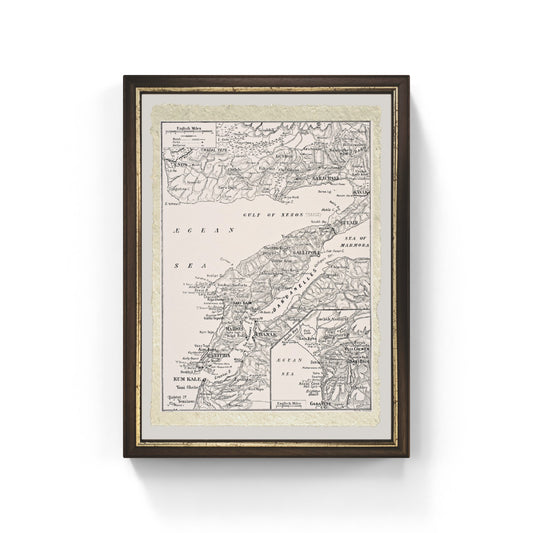 Mappa dettagliata della penisola di Gallipoli e dei Dardanelli, Turchia, 1915
