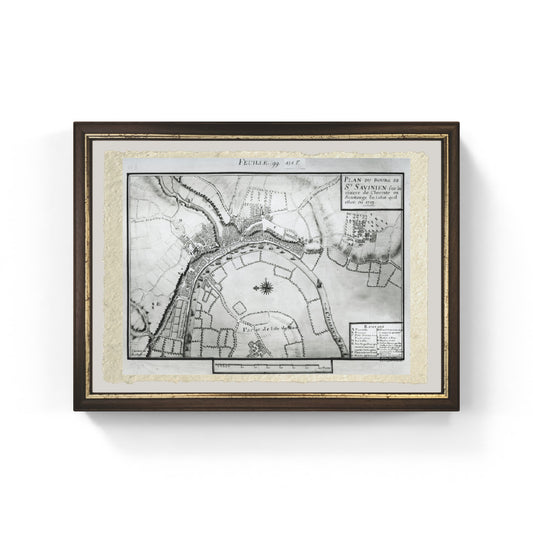 Fol.99 Mappa di Saint-Savinien sul fiume Charente nel 1713, da 'Recueil des Plans de Saintonge', Claude Masse