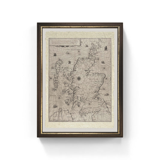 Mappa, da La navigazione di re Giacomo V, intorno alla Scozia, le Isole Orcadi e le Ebridi o Isole Occidentali: sotto la conduzione di quel eccellente pilota Alexander Lindsay