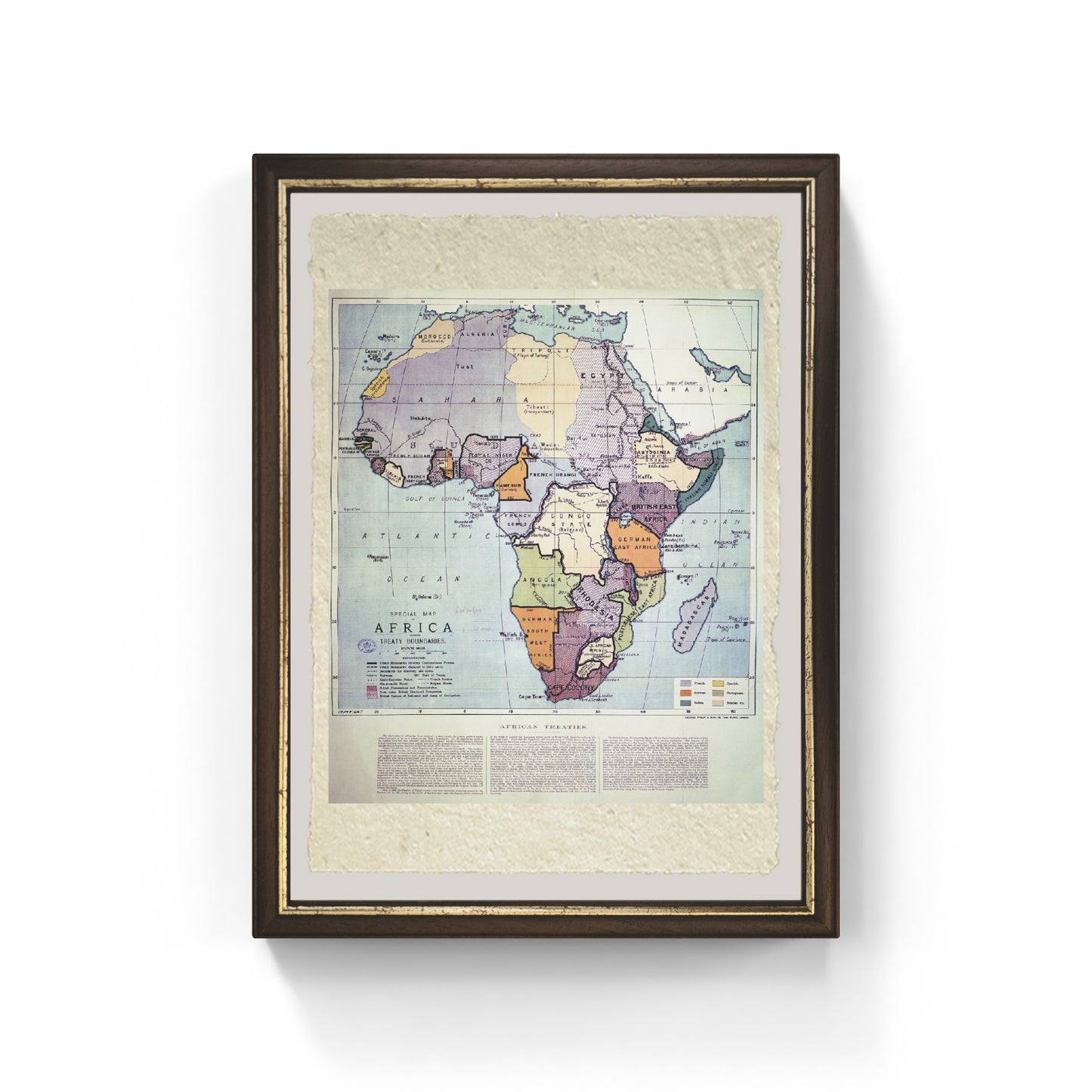 Map of Africa showing treaty boundaries, 1891