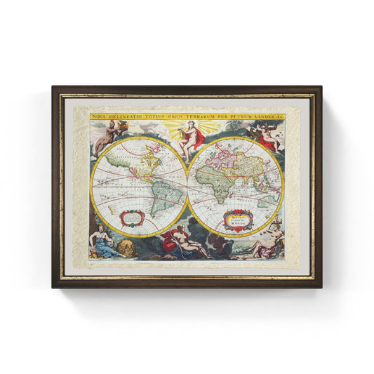 Mappa del mondo, inizio XVIII secolo, Pieter Van der Aa