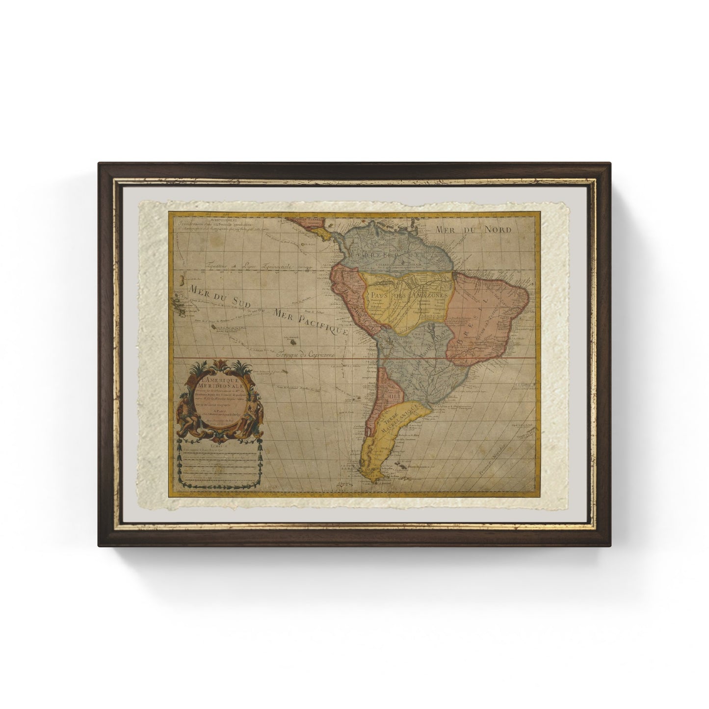 Mappa del Sud America di Guillaume Delisle, pubblicata nel 1700, Parigi 