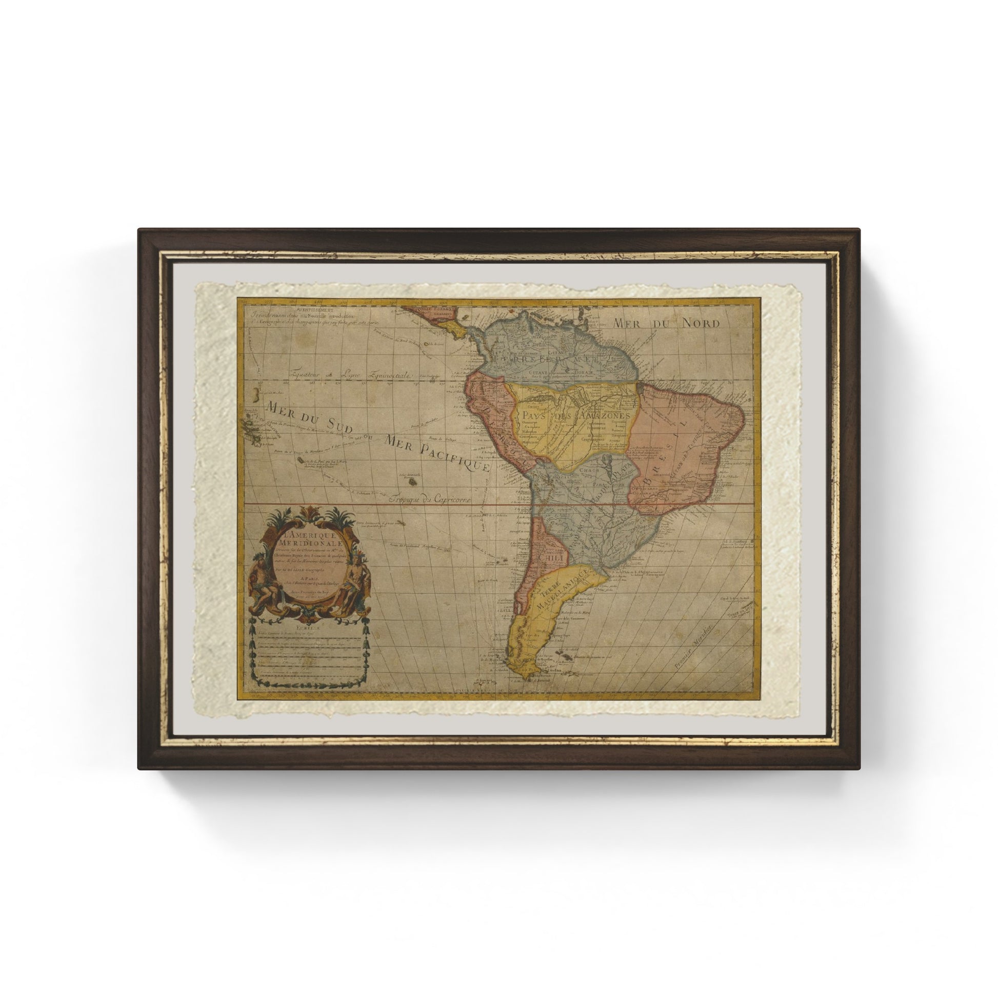 Mappa del Sud America di Guillaume Delisle, pubblicata nel 1700, Parigi 