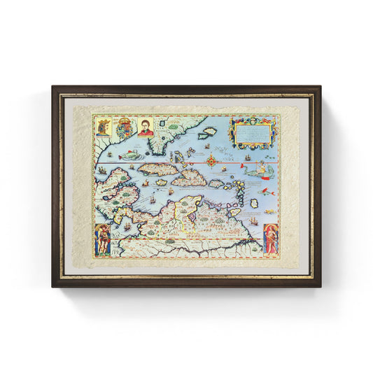 Mappa delle isole dei Caraibi e dello stato americano della Florida, Theodore de Bry