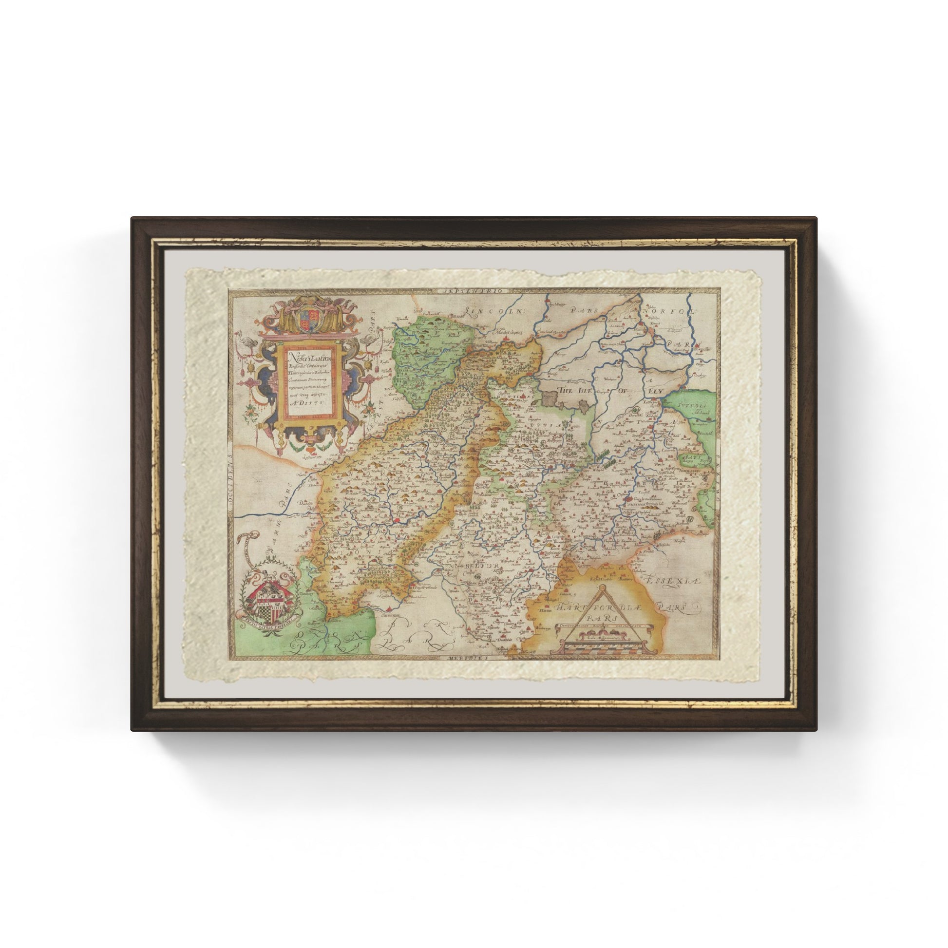Mappa di Northampton e contee adiacenti, 1576, Christopher Saxton