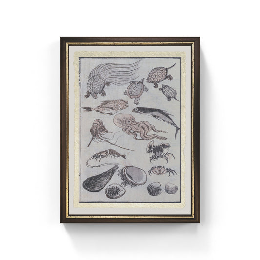 creature sottomarine di Katsushika Hokusai su carta Amalfi