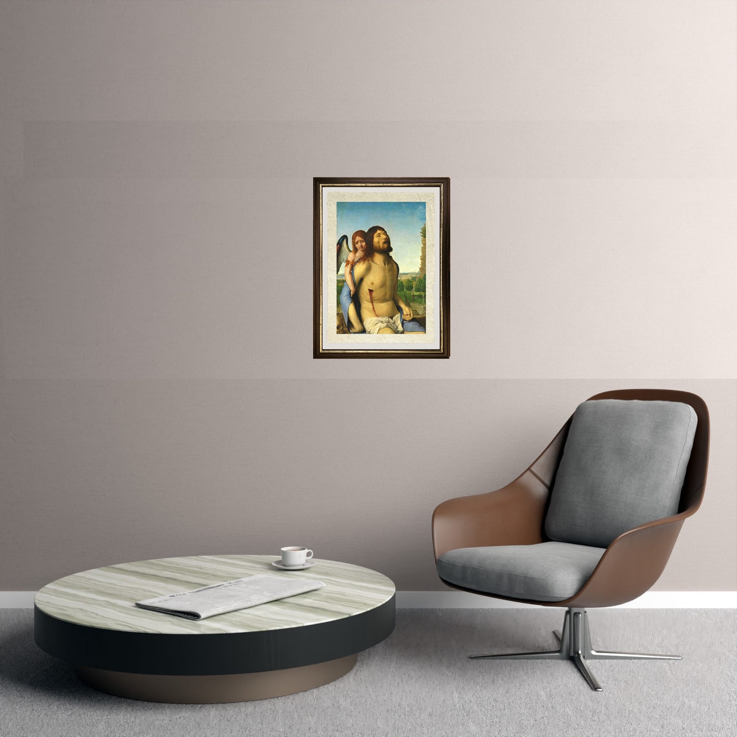 Cristo in pietà e un angelo - Antonello da Messina su pregiata carta Amalfi