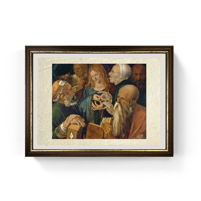Cristo dodicenne tra i dottori - Albrecht Dürer su pregiata carta Amalfi