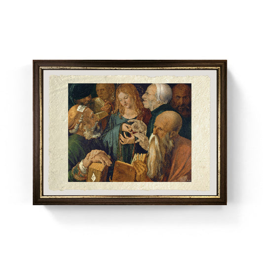Cristo dodicenne tra i dottori - Albrecht Dürer su pregiata carta Amalfi