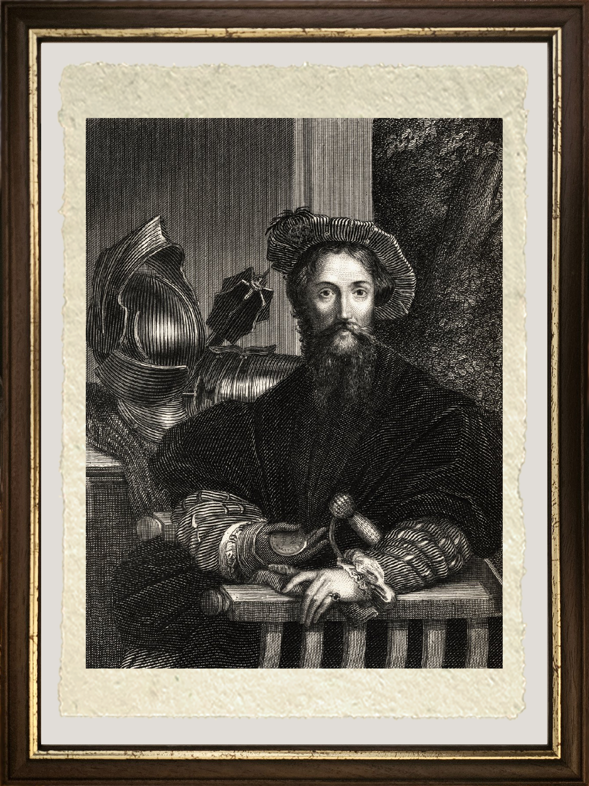 Dettaglio di Cristoforo Colombo (1451-1506) di Parmigianino su carta Amalfi