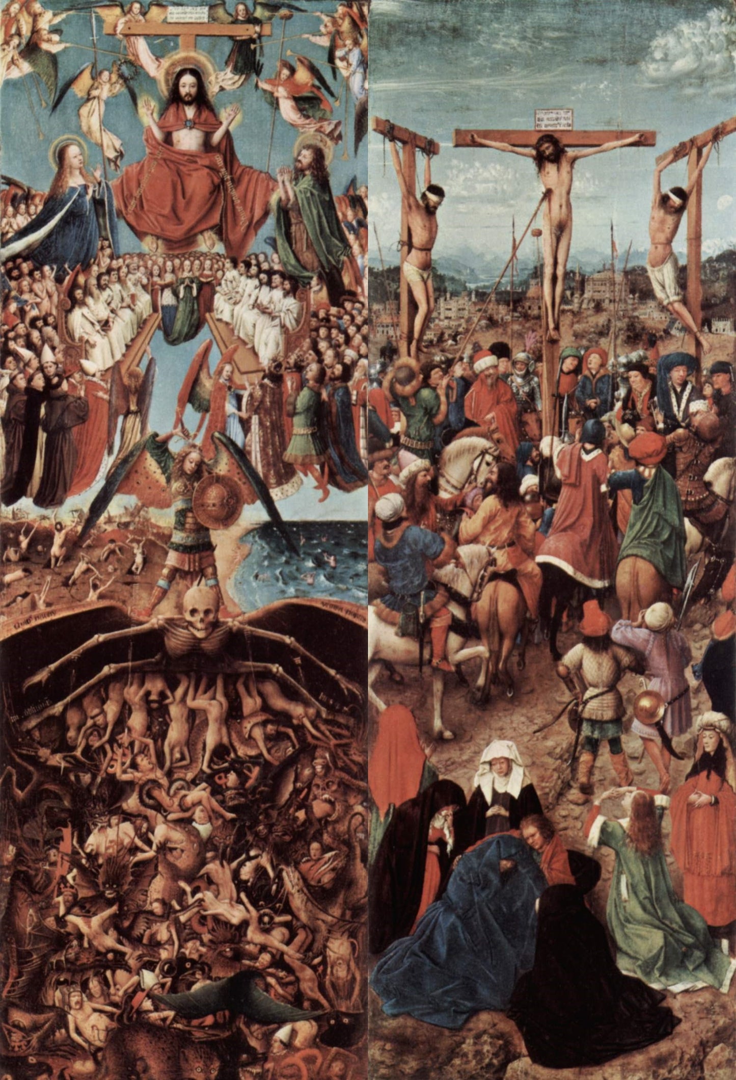 Crocefissione e giudizio finale - Jan van Eyck su pregiata carta Amalfi