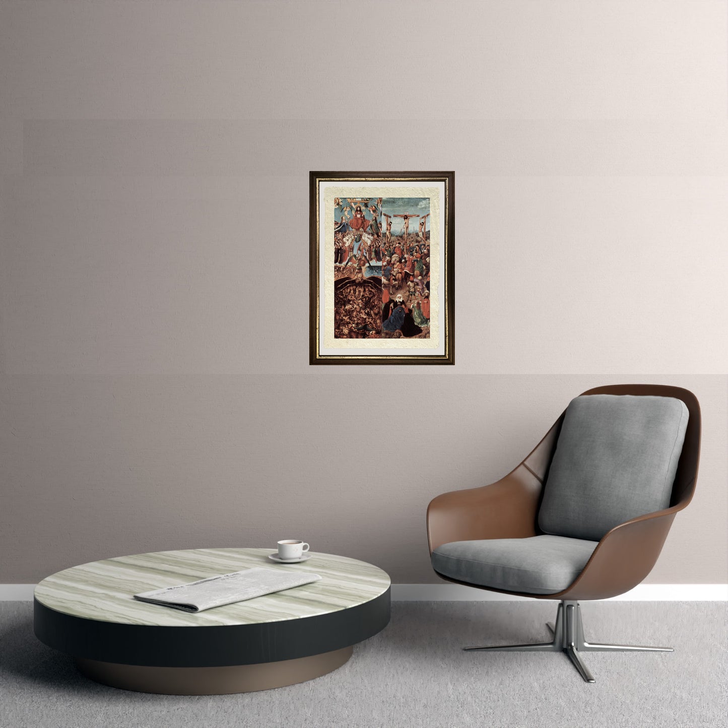 Crocefissione e giudizio finale - Jan van Eyck su pregiata carta Amalfi