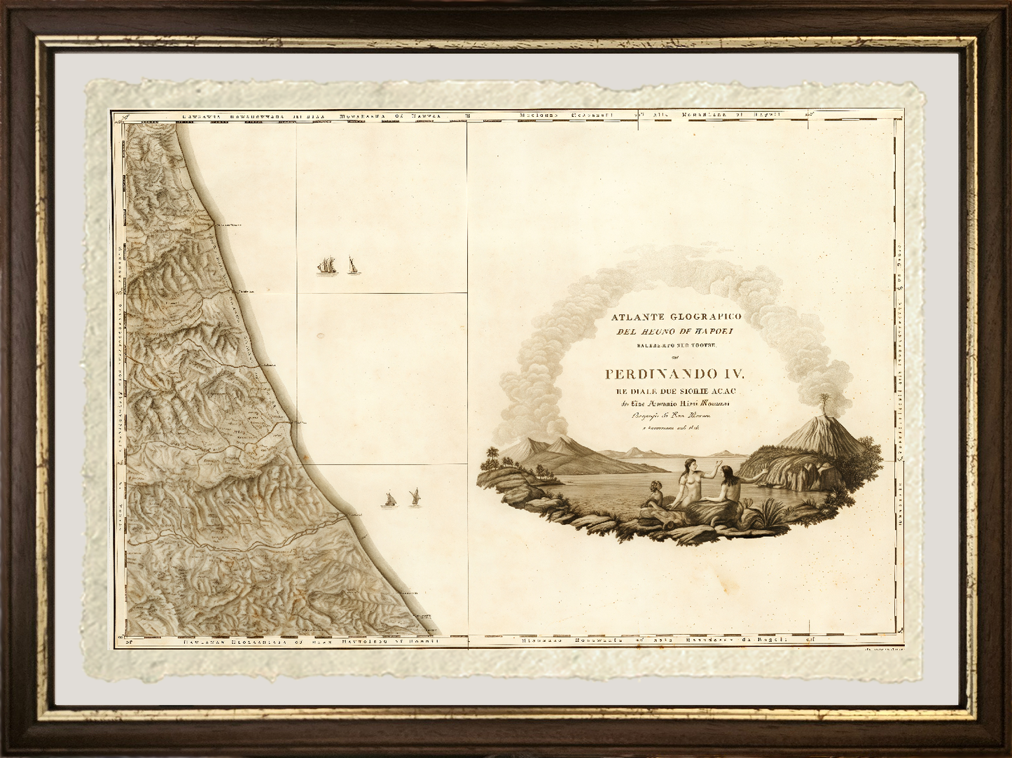 Detail of the geographical atlas of the Kingdom of Naples by Giovanni Antonio Rizzi-Zannoni